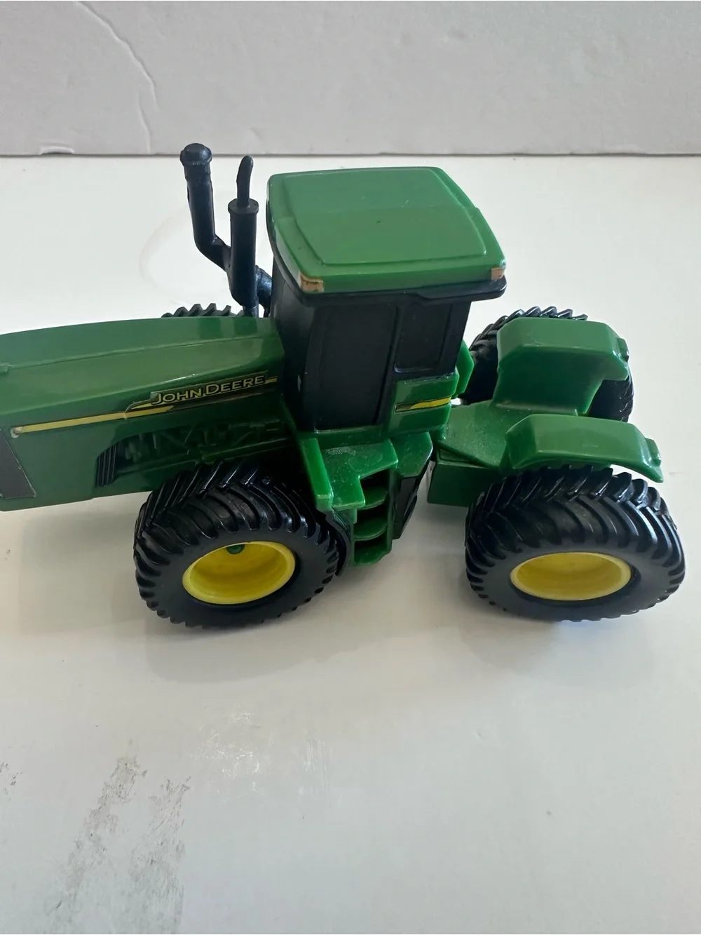 Green Kids Tractor Toy with Yellow Wheels - John Deere Style